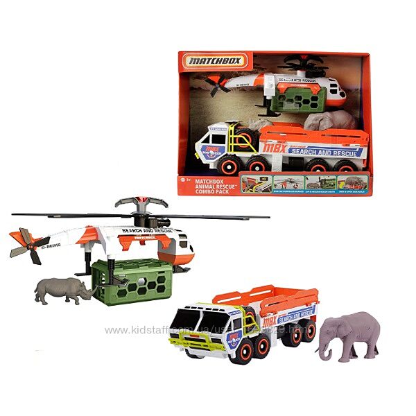 Matchbox Animal Rescue Combo  Mattel GPL11 Порятунок звірів Гелікоптер