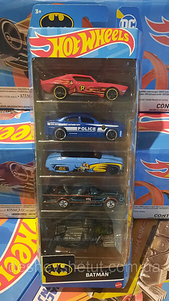 Hot Wheels 5-Car Batman HLY68 Mattel Хот Вілс Базові колекційні Бетмен