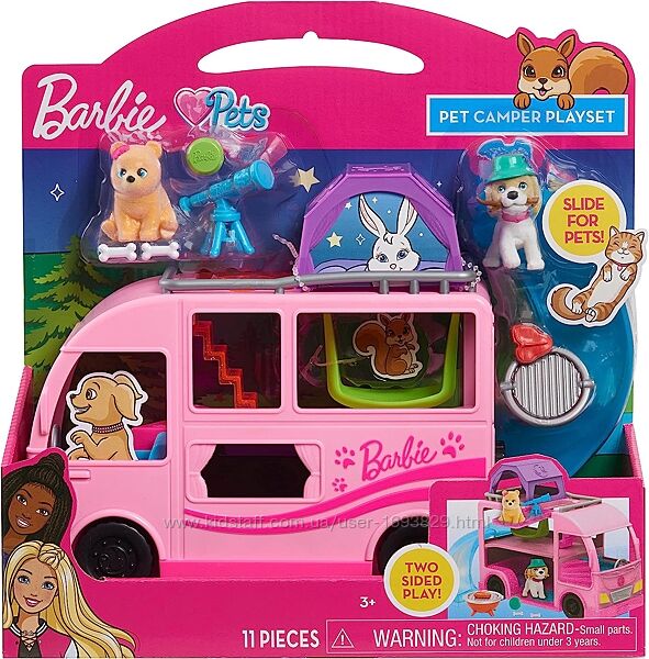 Barbie Pet Camper 63717 Just Play Барбі Лялька Кемпер з цуценятами