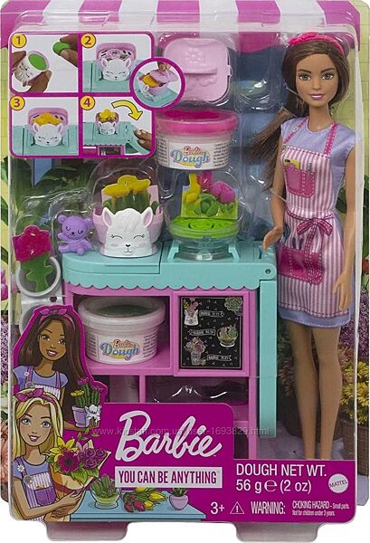 Barbie Career Florist Playset With Brunette Doll GTN59 Mattel Барбі флорист
