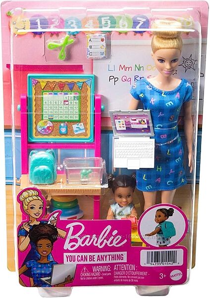 Barbie Career Teacher Theme Blonde HCN19 Mattel лялька Барбі вчитель і клас