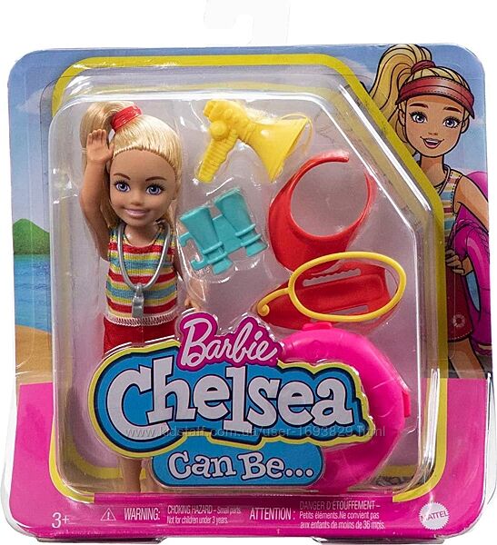 Barbie Chelsea Can Be Lifeguard HKD94 Mattel Барбі Лялька Челсі Рятувальник
