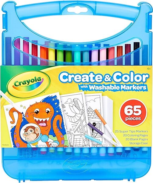 Crayola Art Case SuperTips Washable Markers 04-0377 Крайола Фломастери 65пр