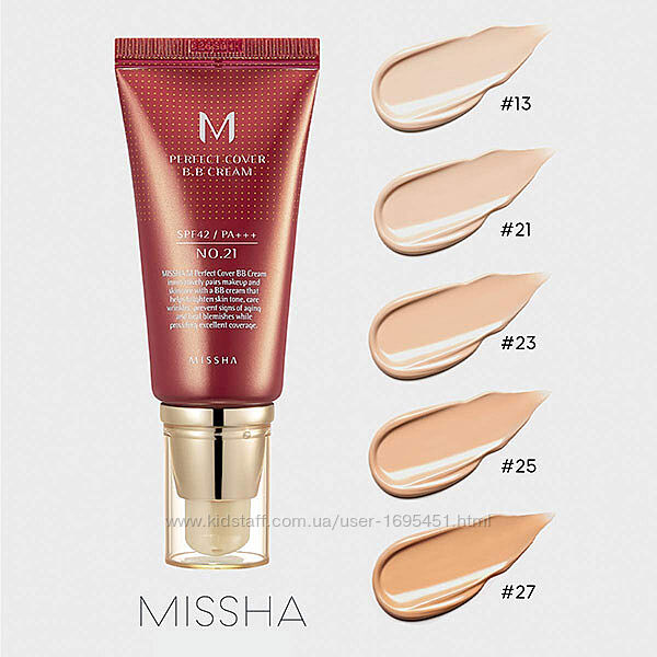 MISSHA M Perfect Cover BB Cream SPF42 найкращій ббкрем бб крем Корея 