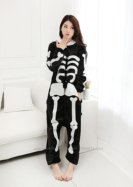 Кигуруми пижама костюм скелет