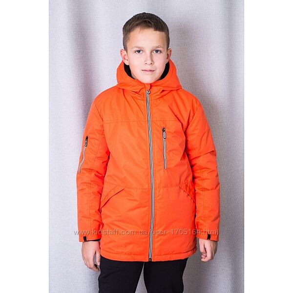Демисезонная куртка для мальчиков на рост от 128 до 164 см Оранжевая