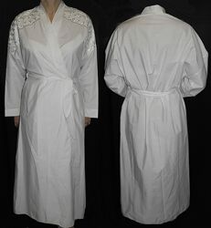 идеальный халат длинный 100 cotton кружево узор белый хб 