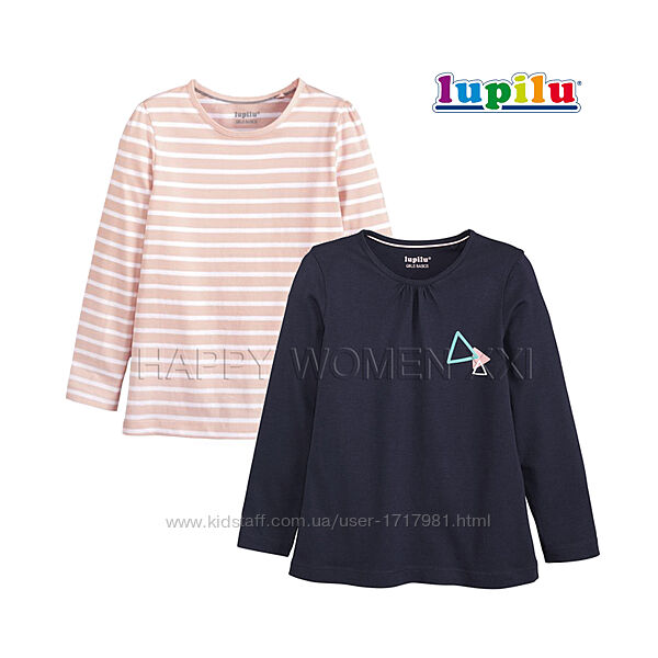 4-6 лет набор регланов для девочки Lupilu лонгслив кофта футболка рукав