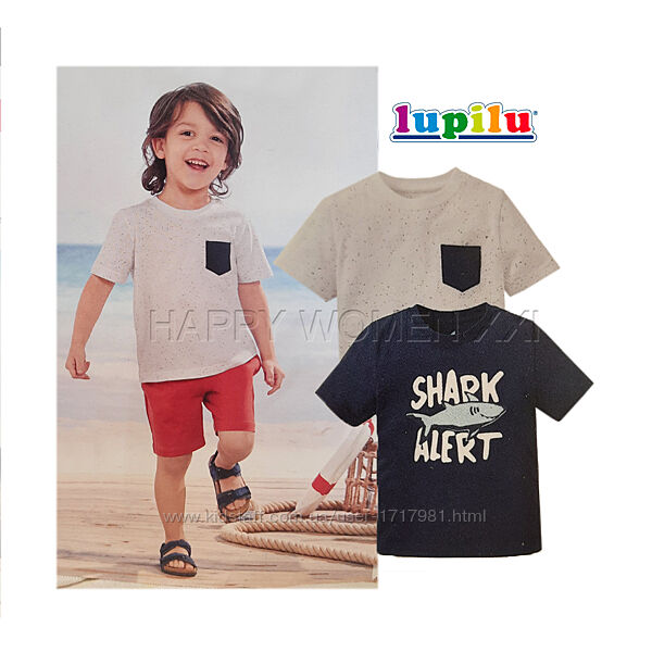 2-6 лет набор футболок для мальчика Lupilu детская футболка дитяча хлопчик