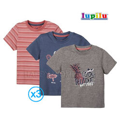2-4 года набор футболок для мальчика Lupilu детская футболка хлопковая