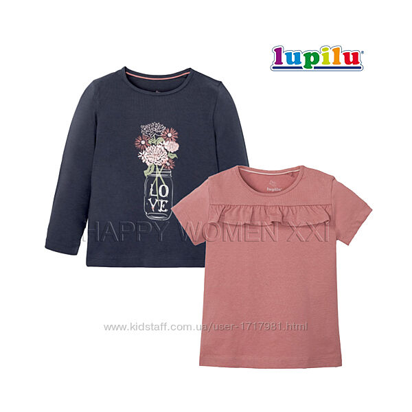 Набор реглан и футболка для девочки 1-2 г Lupilu лонгслив кофточка садочок