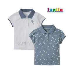 1-2 года набор футболок для девочки Lupilu поло тенниска рубашка футболка 