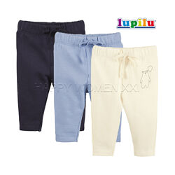1-2 года набор утепленных штанов для мальчика Lupilu с начесом штаники флис