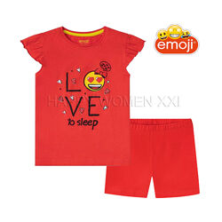 2-6 лет летняя пижама для девочки Emoji футболка шорты домашняя одежда