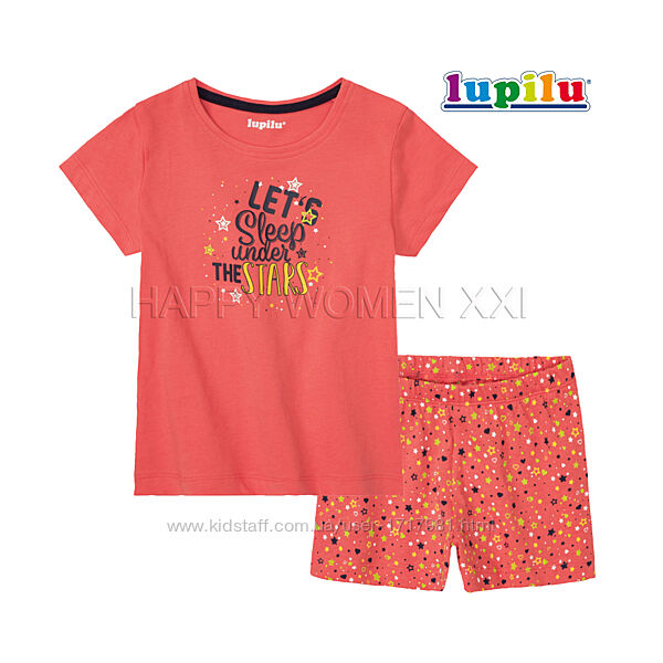 2-4 года летняя пижама для девочки Lupilu футболка и шорты домашняя одежда