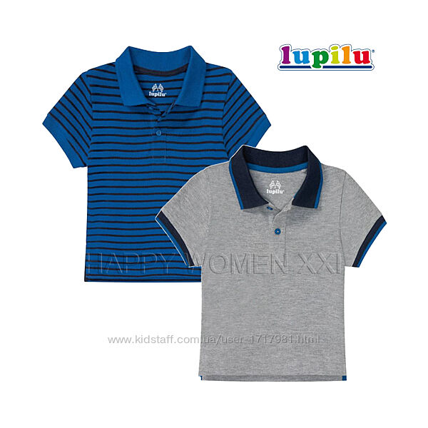 1-2 года набор футболок для мальчика Lupilu поло тенниска рубашка воротник