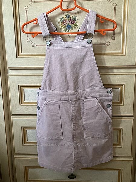 Сарафан вельветовый  H&M 9-10 лет, пудрового цвета 