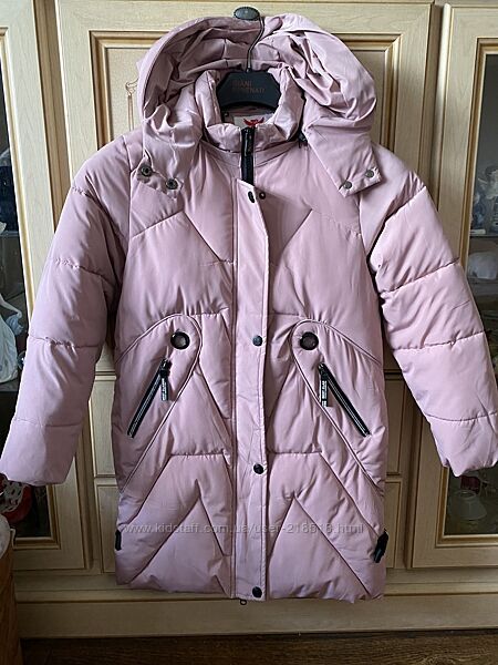 Детский зимний супер теплый пуховик р. 152 
