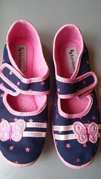 Текстильные тапочки мокасины туфли Bambulini для девочки 33р