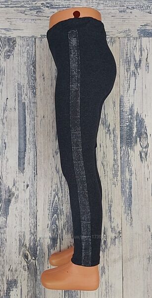 Дитячі лосіни, утеплені, сірі, на 8,9 років