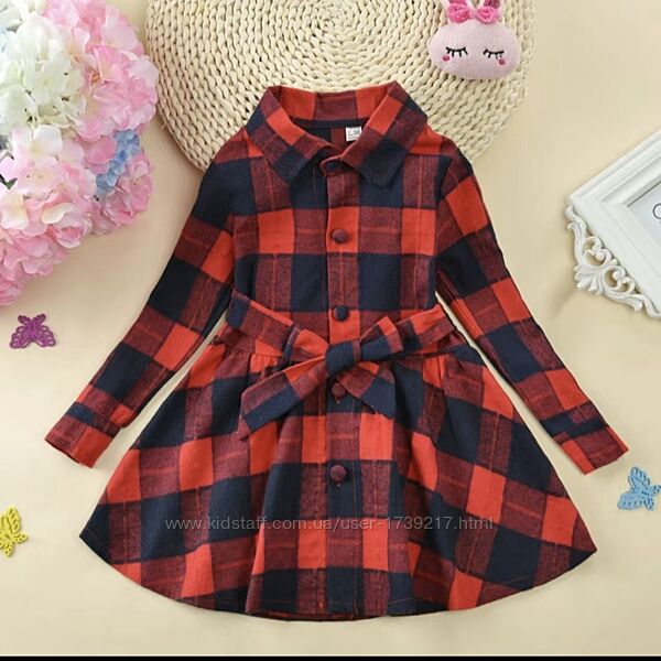Дитяча сукня в клітинку, на 6,7,8,9,10 років