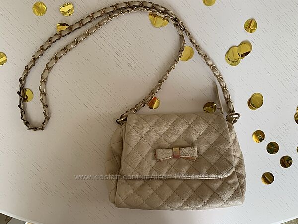 Сумка сумочка на цепочке пудра беж с длинным ремешком