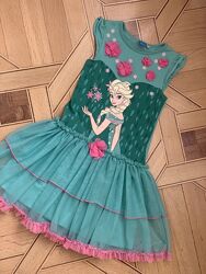 Платье эльза disney 9-10 лет, 134-140 см зеленое без рукавов сарафан холодн