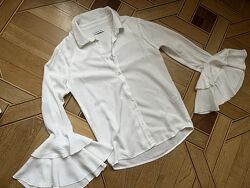 Сорочка Reserved в крапочку 146 см рукав волан рубашка блуза в точку дівчин