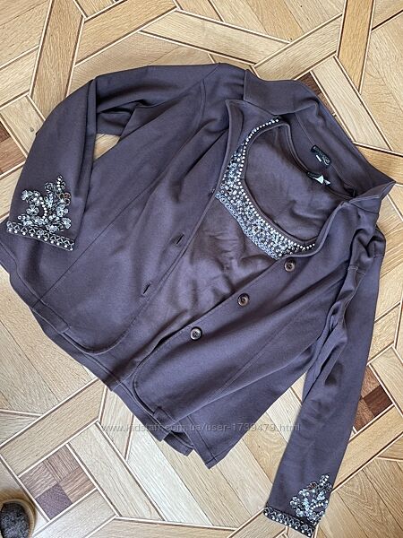 пиджак майка комплект creation D48, f 50, i 54 коричневый 