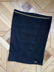 Женская черная юбка карандаш Rinascimento XL теплая с цепочкой