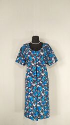 Женский трикотажный халат на молнии с карманами и поясом. Размер 46-68