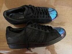 Черные замшевые кроссовки adidas superstar 80s metal toe, 37 размер. оригин