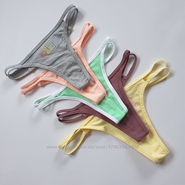 Бавовняні трусики стрінги Victoria´s Secret