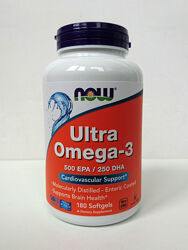 Рыбий жир омега-3 Now Foods Ultra Omega-3, 500 EPA/250 DHA, 180 капсул