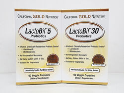 Пробіотики California Gold Nutrition LactoBif, 5/30 млрд КУО, 60 капсул