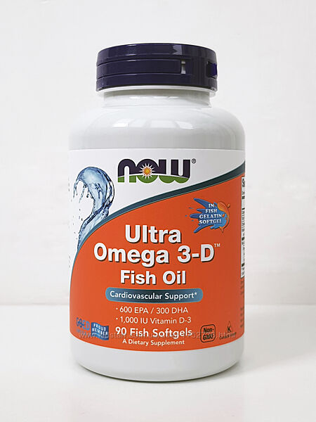 Рыбий жир омега-3 Now Foods Ultra Omega 3-D, 90 капсул