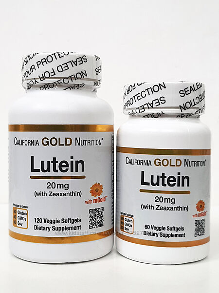 Лютеин с зеаксантином California Gold Nutrition, 20 мг, 60/120 капсул