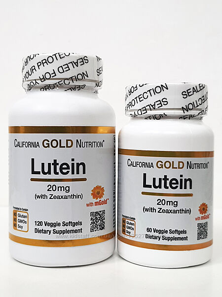 Лютеїн з зеаксантином California Gold Nutrition, 20 мг, 60/120 капсул