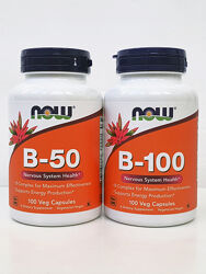 Комплекс витаминов группы В Now Foods B-50, B-100, 100 капсул
