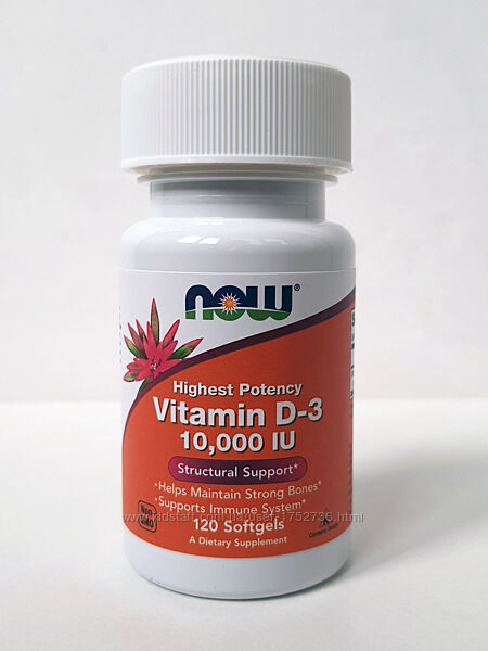 Высокоактивный витамин D3 Now Foods, 10000 МЕ, 120 капсул