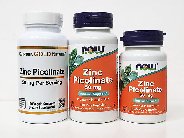 Цинк піколінат Now Foods, California Gold Nutrition 50 мг, 30/60/120 капсул
