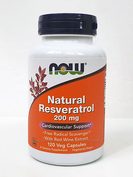Натуральный ресвератрол Now Foods, 200 мг, 120 капсул