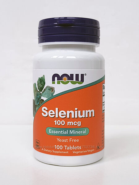 Селен Now Foods, 100 мкг, 100 таблеток