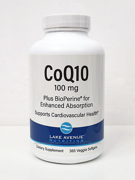 Коэнзим Q10 убихинон Lake Avenue Nutrition CoQ10 100 мг, 365 капсул