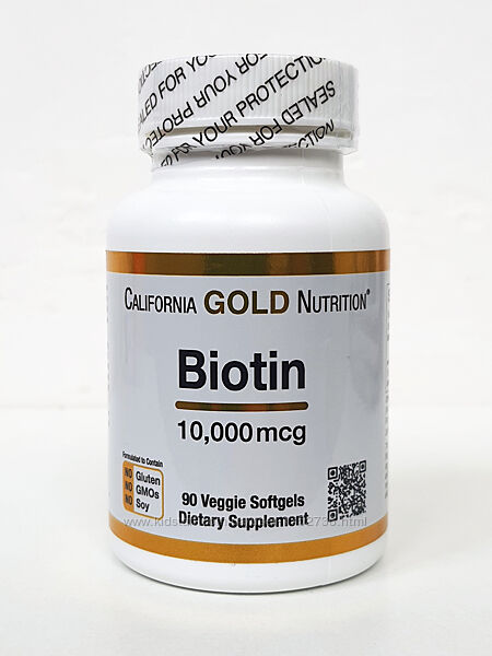Биотин California Gold Nutrition, 10000 мкг, 90 капсул