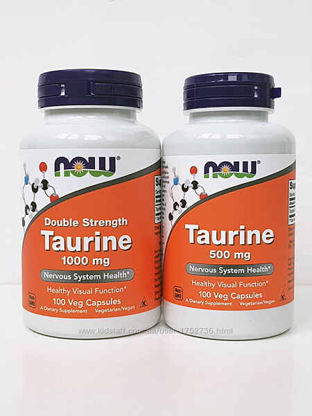 Таурин Now Foods, 500/1000 мг, 100 капсул