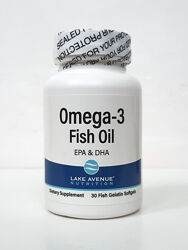 Рыбий жир омега-3 Lake Avenue Nutrition, 1250 мг, 30 капсул