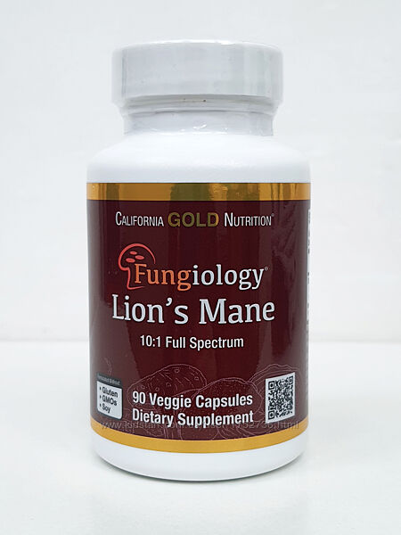  Їжовик гребінчастий California Gold Nutrition Lion&acutes Mane, 600 мг, 90 шт