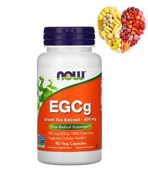 Экстракт зеленого чая EGCg 400 мг от Now Foods, 90 вегетарианских капсул