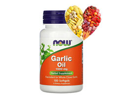 Чесночное масло 1500 мг, Now Foods, garlic oil, 100 капсул